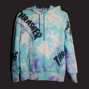 HUF x Thrasher Worldwide Skateboarding Rare Tie Dye Hoodie - Size S